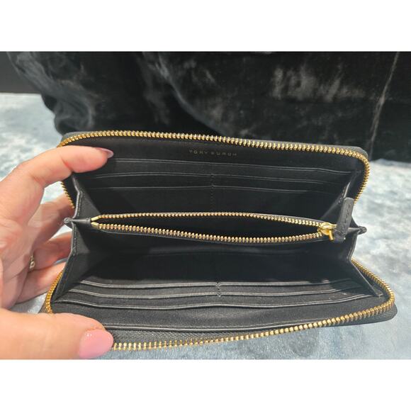 Tory Burch Black and Gold Wallet - Picture 6 of 9